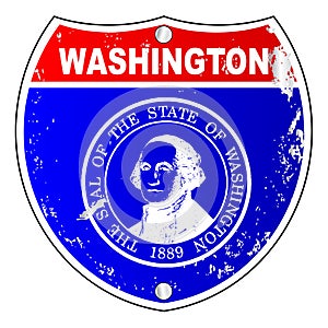 Washington Flag Icons As Interstate Sign