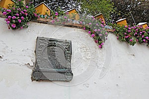 Washington Irving memorial plaque in Seville, Spain