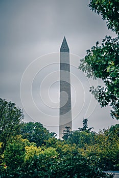 Washington mall monumet on a cloudy day