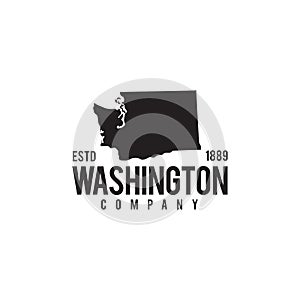 Washington map outline logo design