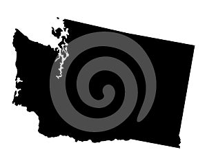 Washington map silhouette vector illustration