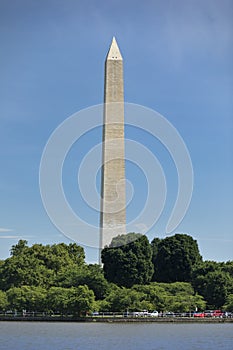 Washington Monument across the Tidal Basin in DC USA