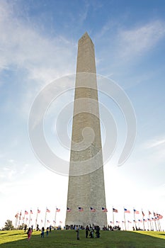 Washington Monument and circle of flags
