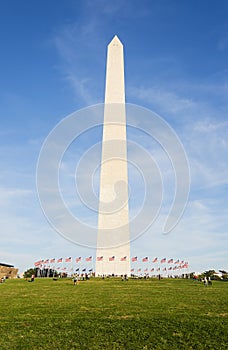 washington monument and the circle of flags
