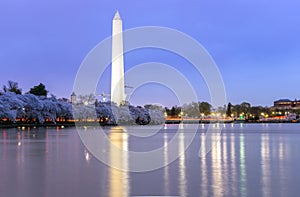 Washington Monument at dusk DC