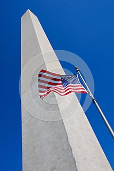 Washington Monument with Flag