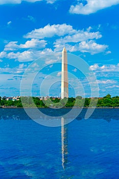 Washington Monument reflected in Tidal Basin DC