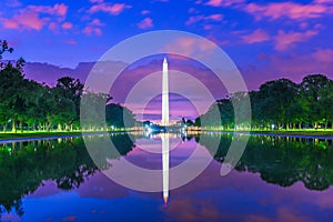 Washington Monument on the Reflecting Pool in Washington, D.C