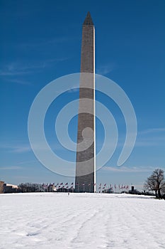 Washington Monument in Snow