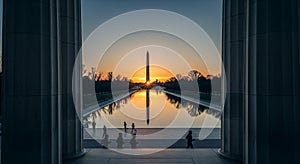 Washington Monument Reflection at Sunrise