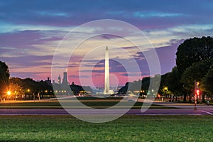 Washington Monument at sunset