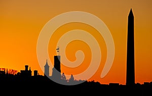 Washington monument sunset