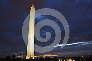 Washington Monument at sunset