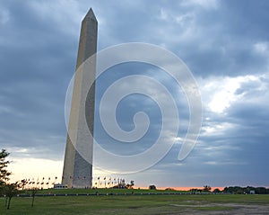 Washington Monument at sunset