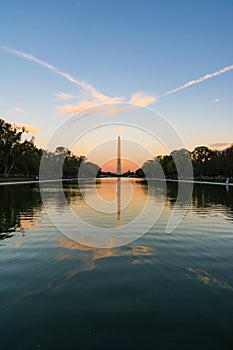 Washington Monument Sunset Reflecting Pool Beautiful Afternoon D