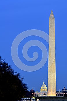 Washington Monument with US Capitol