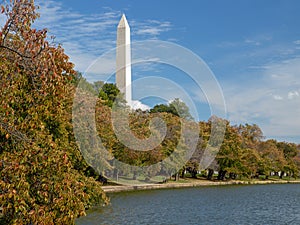 Washington Monument in Washington DC on a autumn day
