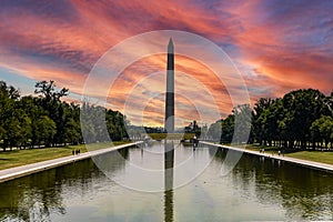 The Washington Obelisk on the National Mall in Washington DC (USA