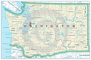 Washington state detailed map