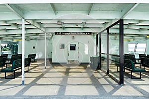 Washington state ferry boat deck, Seattle, WA, USA