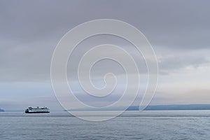 Washington State Ferry Carrying Passengers and Cars From Islands to Mainland