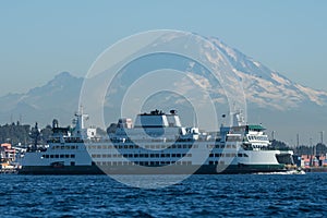 Washington State Ferry, Chimakum with Mount Rainier in the background