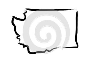 Washington state hand drawn vector map