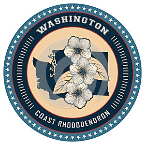 Washington state label. Vector illustration decorative design