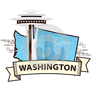 washington state map. Vector illustration decorative design