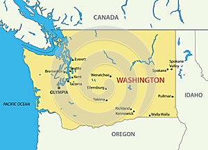 Washington state - vector map