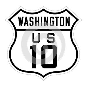 Washington us route 10 sign