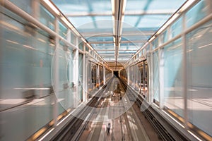 WASHINGTON, USA- AUGUST 21, 2017: Railways of Washington DC, metro station interior