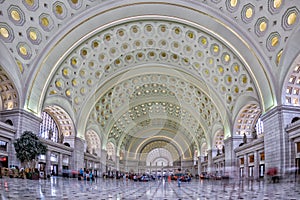 WASHINGTON, USA - JUNE 24 2016 - washington dc union station internal view on busy hour