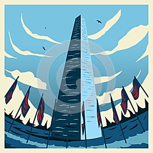 Washingtonmonument. Vector illustration decorative design