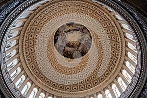 Interior of the Washington DC capitol hill dome.