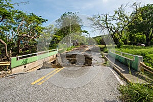 Washout on Puerto Rico road in Caguas, Puerto Rico