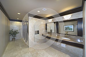 Washroom in an office building photo