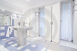 Washstand in fresh restroom