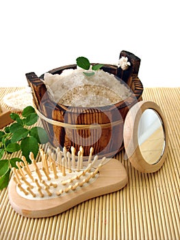 Washtub with bath salt