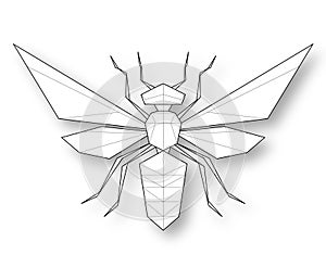 Wasp - low polygon illustration