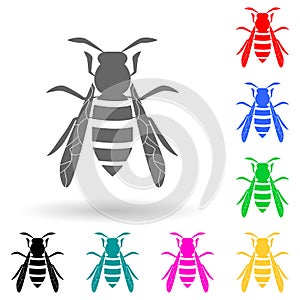 wasp multi color style icon. Simple glyph, flat vector of insect icons for ui and ux, website or mobile application