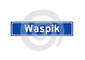 Waspik isolated Dutch place name sign. City sign from the Netherlands.