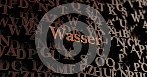 Wasser - Wooden 3D rendered letters/message