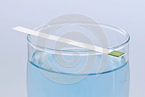 Water testing stripe on glass