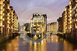 Wasserschloss in the Speicherstadt in Hamburg in Germany