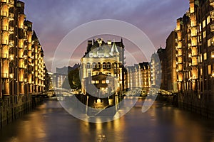 Wasserschloss in the Speicherstadt in Hamburg in Germany