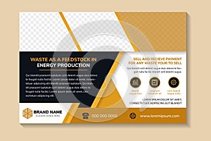 waste as feedstock in energy production flyer design template