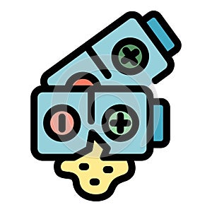 Waste battery icon vector flat