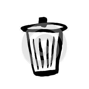 Waste bin gunge icon. Vector illustration.