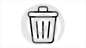 waste bin line icon vector for user interface web mobile and software design